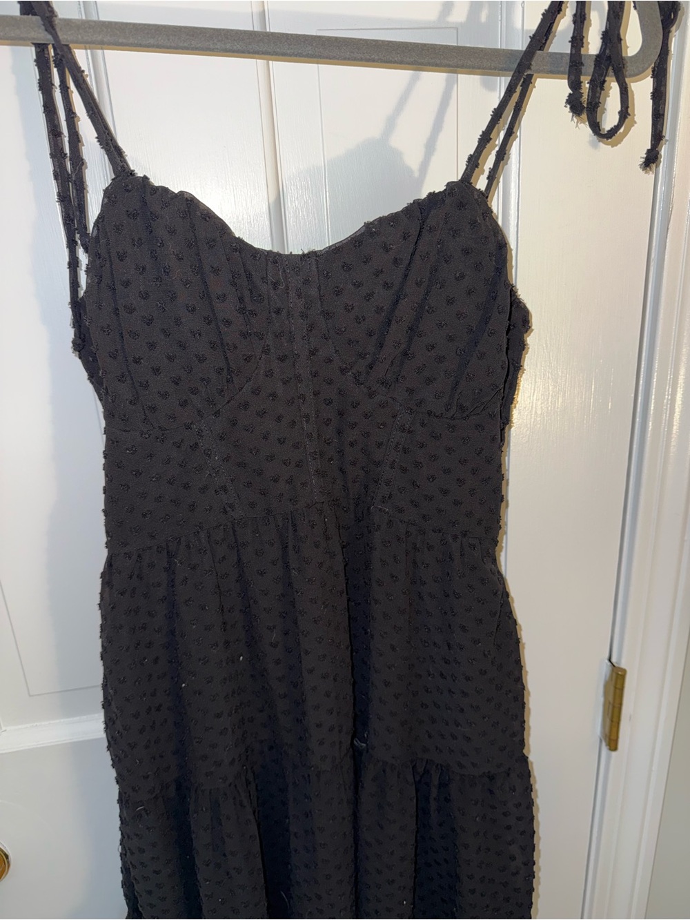Wild Fable Black Swiss Dot Tiered Sundress
